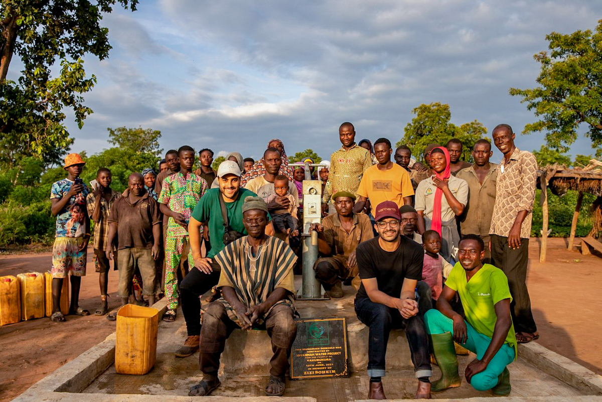 A group of villagers in Yakubukura, Ghana gathered around to support the clean water project