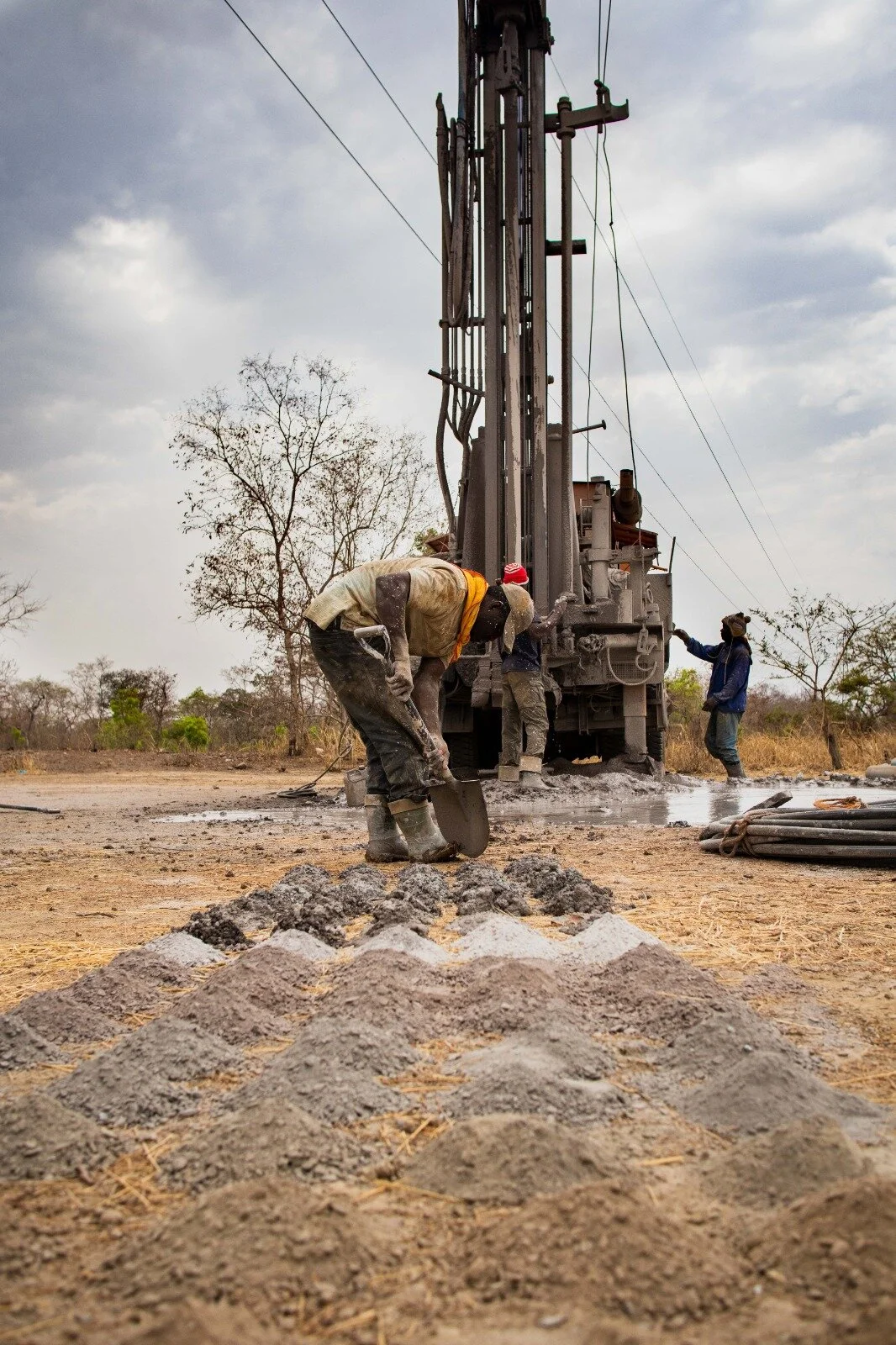 Savannah Water Project field team mapping out a new water borehole project site in a rural village